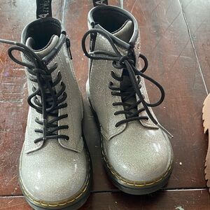 Dr. Martens Kids Boots in Sparkly Silver